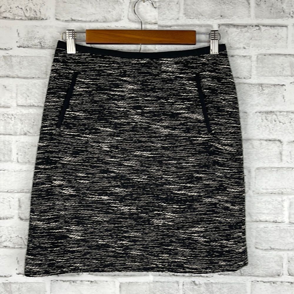Talbots Tweed Skirt 2p Black Pockets
